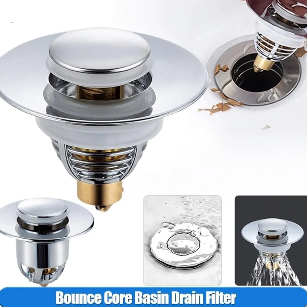 Stainless Steel Sink basin pop up strainer plug kitchen, bathroom